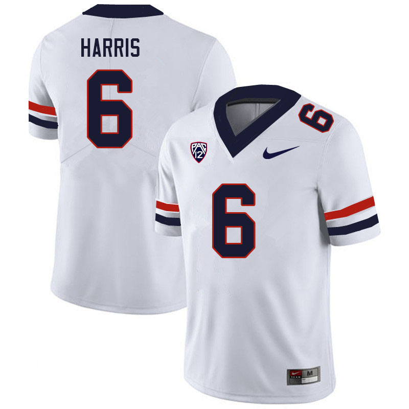 Men #6 Jason Harris Arizona Wildcats College Football Jerseys Sale-White - Click Image to Close